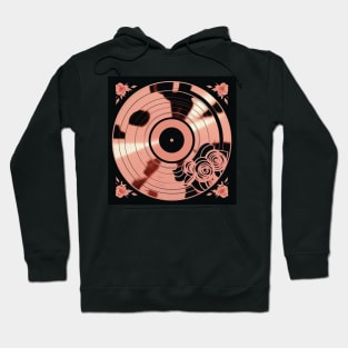 Rose Gold Flower Vinyl Retro Vintage Music Record Hoodie